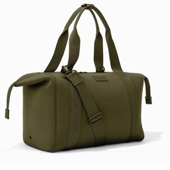 DAGNE DOVER Landon Neoprene Carryall Bag in LARGE- DARK MOSS (olive) - Picture 8 of 10